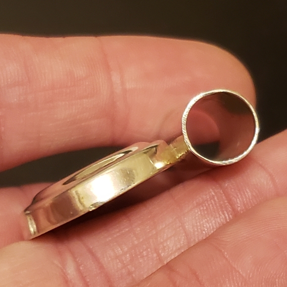 Sterling Silver And Onyx Pendant Mexico 925 - Picture 4 of 8